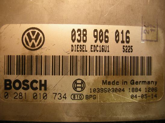 Блок управления двигателем AUDI, VW 038 906 016