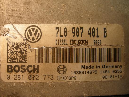 Блок управления двигателем (ECU) AUDI, VW 7L0907401B