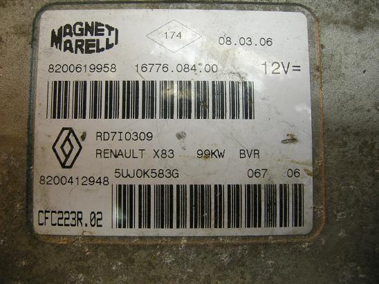 Блок управления двигателем Renault 8200619958