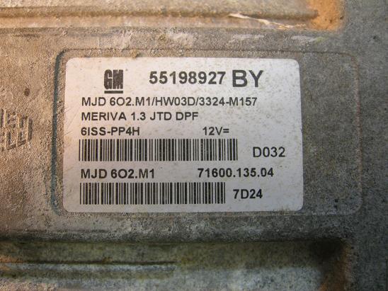 Блок управления двигателем Airbag (SRC) 55198927 BY
