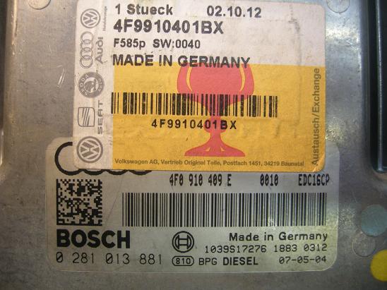 Блок управления двигателем AUDI, VW 4F9 910 401 BX