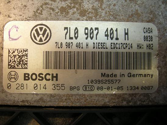 Блок управления двигателем (ECU) AUDI, VW 7L0907401H
