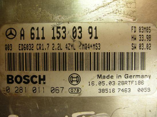 Блок управления двигателем Mercedes 6111530391