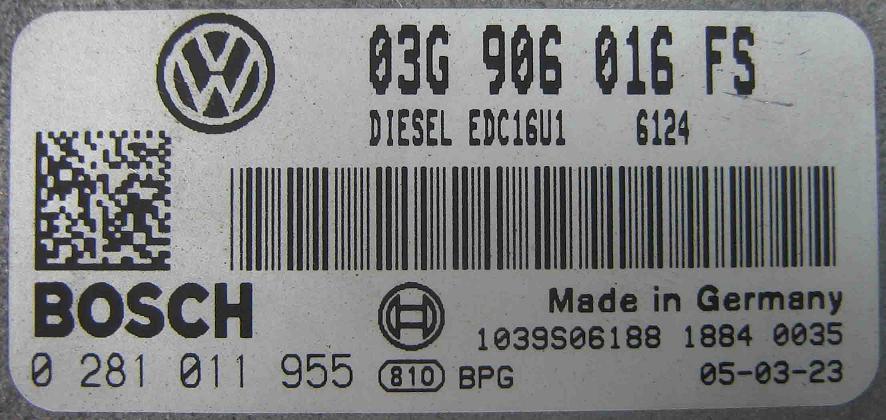 Блок управления двигателем AUDI, VW 03G906016FS