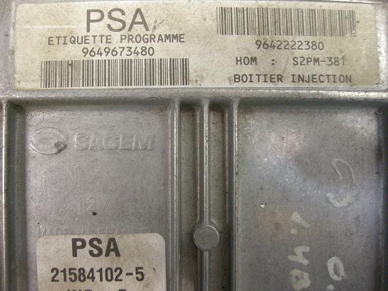 Блок управления двигателем Peugeot&Citroen 9649673480